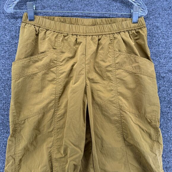 Free People Pants XS Mustard Parachute Cargo Pull On Nylon Wide Leg Baggy Loose - Picture 2 of 11